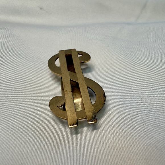 Vintage Swank Gold Tone Dollar Sign Money Clip Retro Men’s Accessory - Picture 3 of 3
